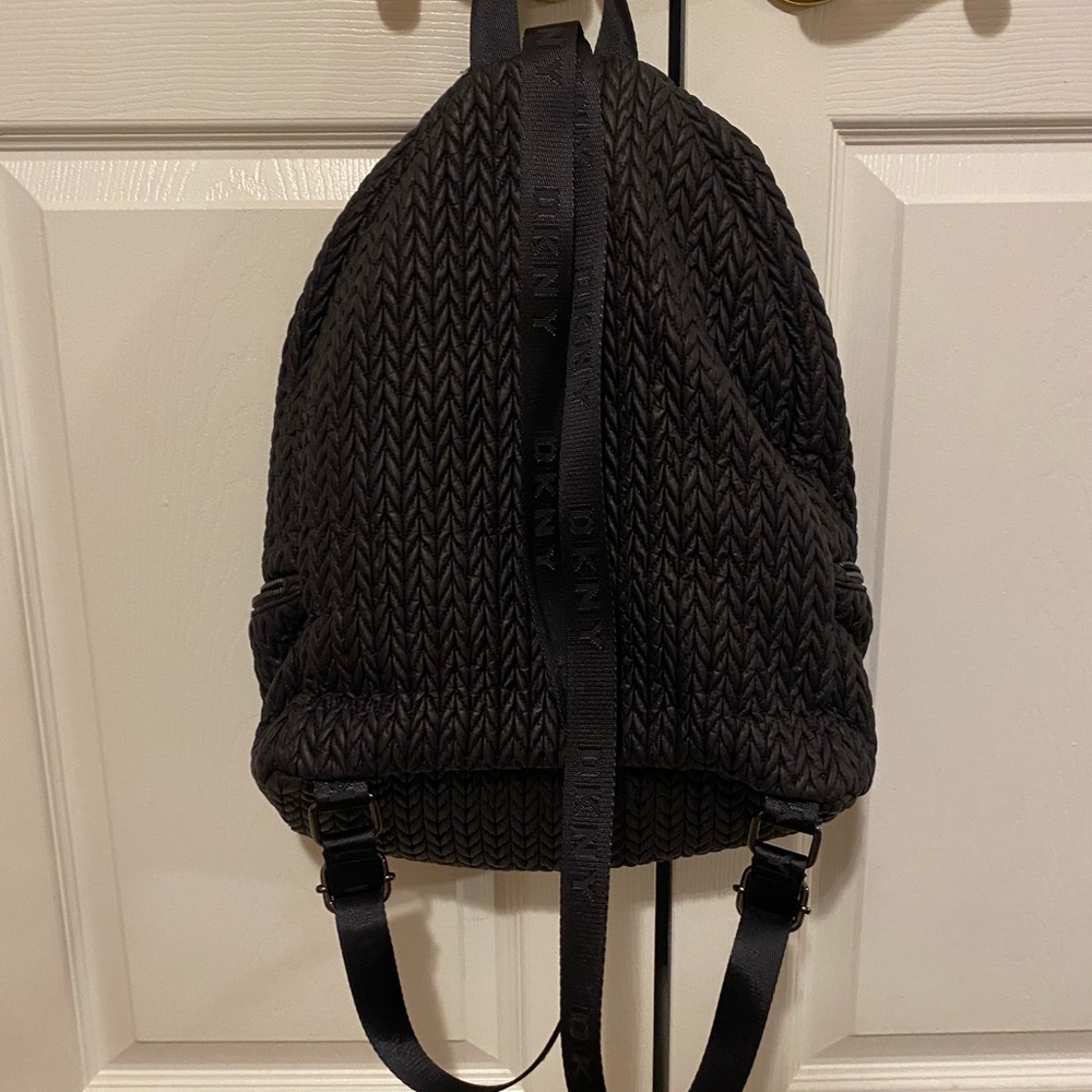 Dkny Full-Size Backpack Black Adjustable Straps - image 2